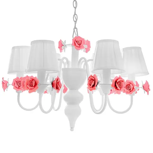 Люстра подвесная Brille с абажуром флористика E14 40W WH (BKL-517S/6) - фото 7