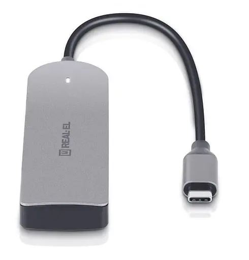 USB-Хаб Real-EL CQ-415 Space Grey UAH (EL123110001) - фото 4