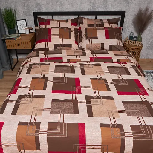 Комплект постільної білизни Moon&Star Бязь Gold Люкс Retro Geometry King Size 220x240 наволочки 4х70х70 - фото 5