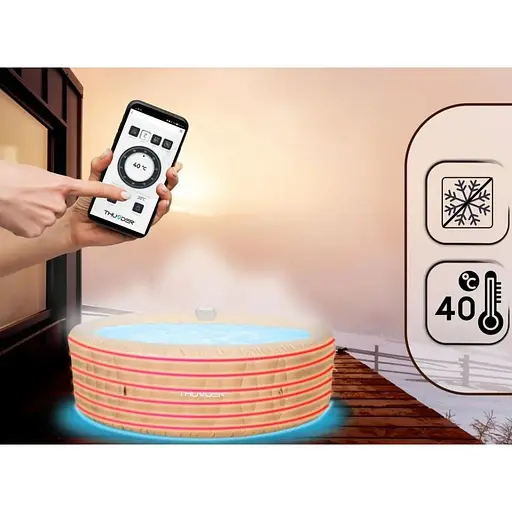 Джакузи-SPA надувная Thunder LATTE 6-местная коричневая мебель из ротанга 8 шт. (LATTE-FULL-BROWN) - фото 5