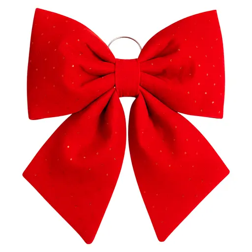 Оксамитовий бант для декору Yiwu зі стразами на ялинку та двері 35×45 (см) Червоний CR-2-7