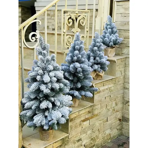 Ялинка Hvoya Premium лита в мішковині 90 см засніжена - фото 8