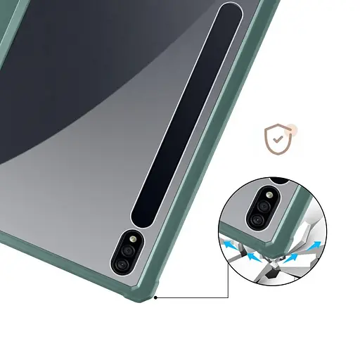 Чохол TPUCristal SlimTPU Spen holder Samsung Galaxy Tab S9/S9 Fe DarkGreeb - фото 5