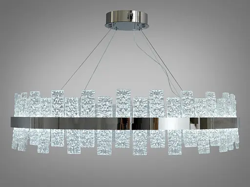 Кругла кришталева світлодіодна люстра для кухні потужністю 90 Вт, хром - фото 1