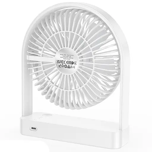 Вентилятор Hoco HX65 ultra-thin desktop fan на акумуляторі 2000 мА·год білий - фото 4