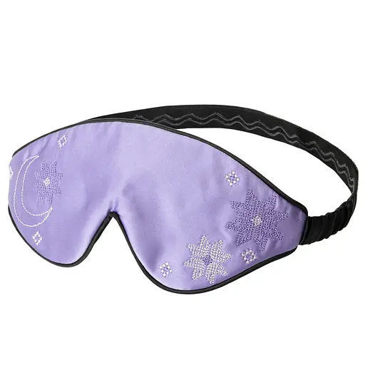 Маска для сну шовкова Чумацький Шлях 3.1 з вишитим українським орнаметом в Подарунковій упаковці Лаванда (1201-02)