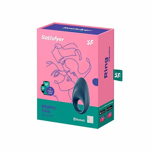 Эрекционное кольцо с вибрацией Satisfyer Mighty One 9 см синий - фото 2