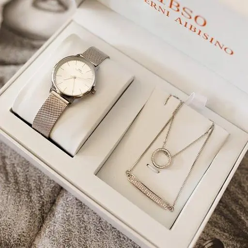 Женские наручные часы Baosaili BOX IBSO в наборе (Серебристые) - фото 2
