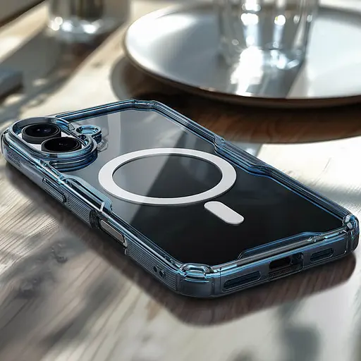 Чехол TPU Nillkin Nature Pro Magnetic для Apple iPhone 16, 6.1 Синий прозрачный - фото 6