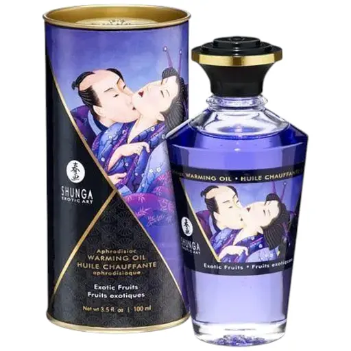 Розігріваюче масло Shunga Aphrodisiac Warming Oil Exotic Fruits без цукру, смачне 100 мл