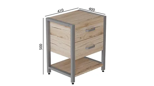 Тумба универсальная Ferrum-decor Вивьен 2/1 50x41x40 серый ДСП Дуб Сан-Марино 16мм (FRD-104182) - фото 2