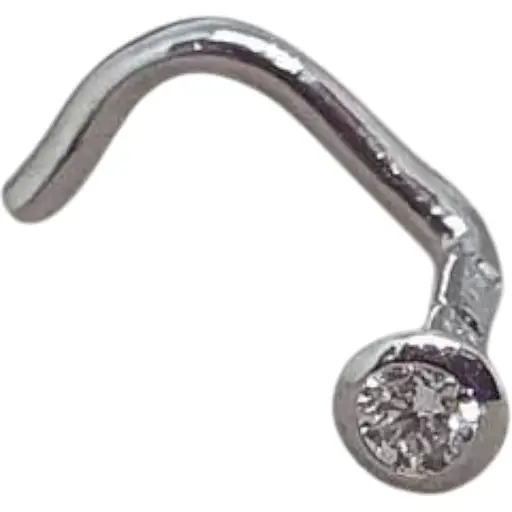 Золотая серьга-пирсинг Астор в нос с бриллиантом. 1122524Р_Б