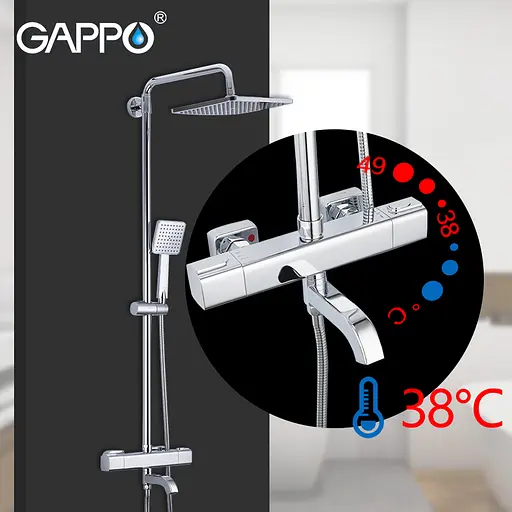 Душова система з термостатом Gappo 1/3 G2491, хром - фото 5