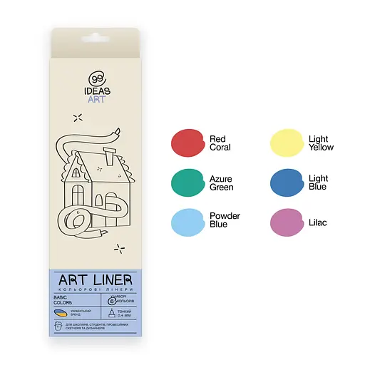 Набір кольорових лінерів, 6 кольорів, 6 set Basic colors, IDEA10-AL6BASIC, 99IDEAS