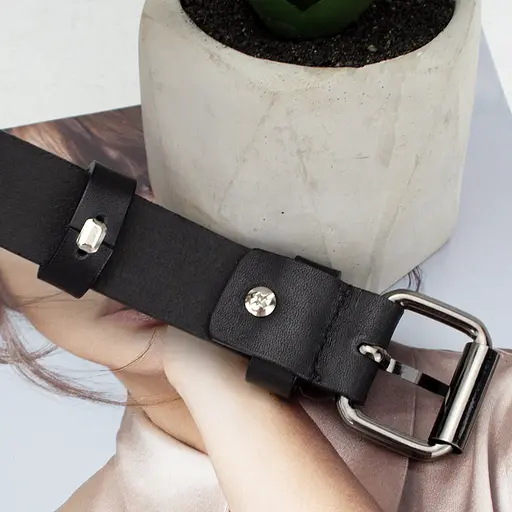 Ремінь жіночий шкіряний у два обороти SF-2501 чорний (180-250 см) - фото 5