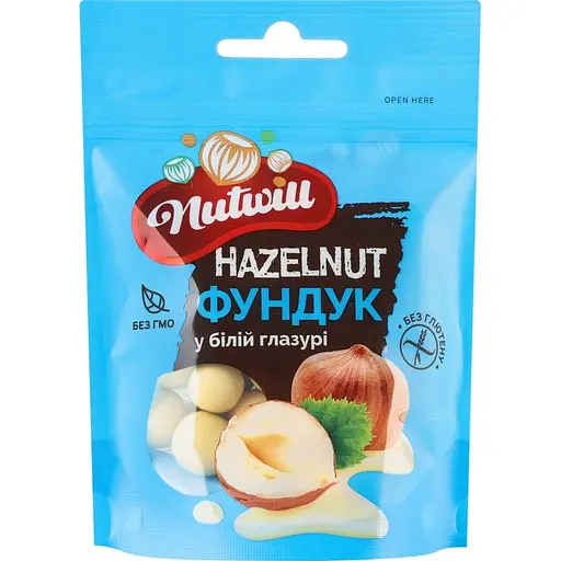 Фундук Nutwill в белой глазури 100 г (WG-100)