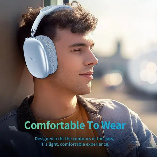 Бездротові навушники Hoco W35 Max, ANC, BT5.3, AUX, TF, 800mAh, 90h, silver - фото 6