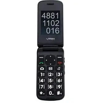 Мобильный телефон Sigma mobile Comfort 50 Shell Dual черный "бабушкофон", 2 MiniSim, дисплей 2.4" цветной (240x320) + 1.7" - фото 1