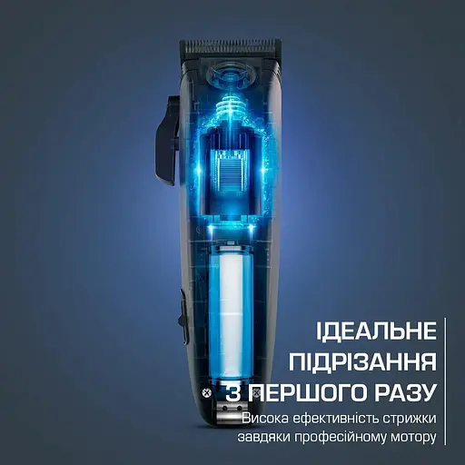 Машинка для стрижки Rowenta Barber Experience, для головы, сеть+аккум., роторный мотор DC, насадок-12, нержавеющая сталь с покрытием DLC, синий - фото 7