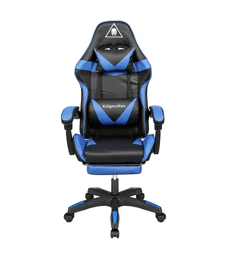 Кресло геймерское Kruger & Matz GX-150 с подставкой для ног Black/Blue - фото 2