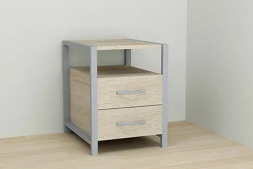 Тумба универсальная Ferrum-decor Вивьен 2/2 50x41x40 серый ДСП Дуб Сонома 16мм (FRD-104168) - фото 2