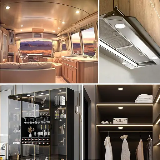 Светодиодные прожекторы YindaLux 12 V 3000K Теплый белый IP44 LED с точечным затемнением 3W 4 шт. - фото 5