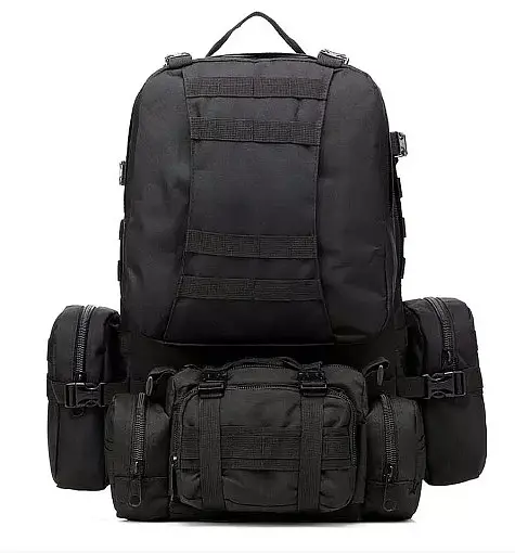Тактический рюкзак 52л из ткани Oxford Черный - фото 4