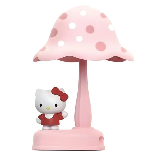 Детская настольная лампа Hello Kitty грибочек розовая (339E) - фото 2