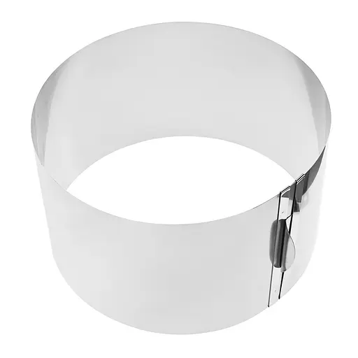 Кондитерське кільце розсувна кругла форма для випікання та формування салатів та тортів 15-30 см 16, Master Class Сірий 83258 - фото 5