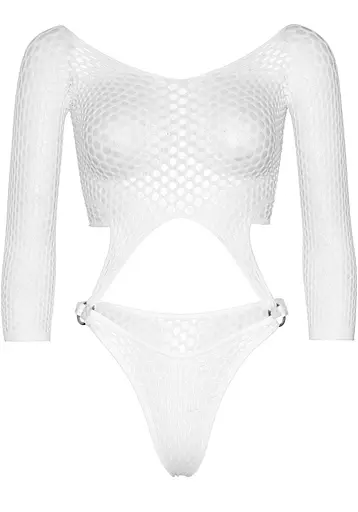 Боді Leg Avenue Top bodysuit with thong back White - фото 3