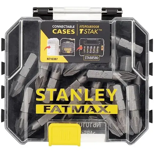 Набор бит Stanley FatMax Pozidriv Pz2 L=25 мм 20 шт. пластиковый кейс (STA88567) - фото 1