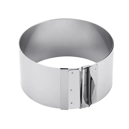 Кондитерське кільце розсувна кругла форма для випікання та формування салатів та тортів 15-30 см 12, Master Class Сірий 83256 - фото 1