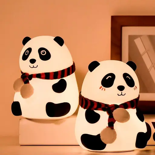 Нічник дитячий силіконовий Панда LOSSO світлодіодний світильник RGB 1200 мАч White (18966) - фото 10