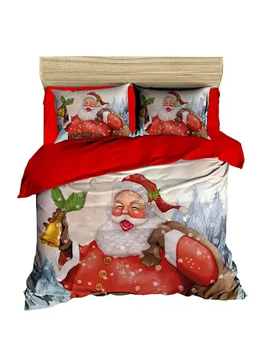 Комплект турецкого постельного белья евро 200 x 220 new year сатин TC303375609