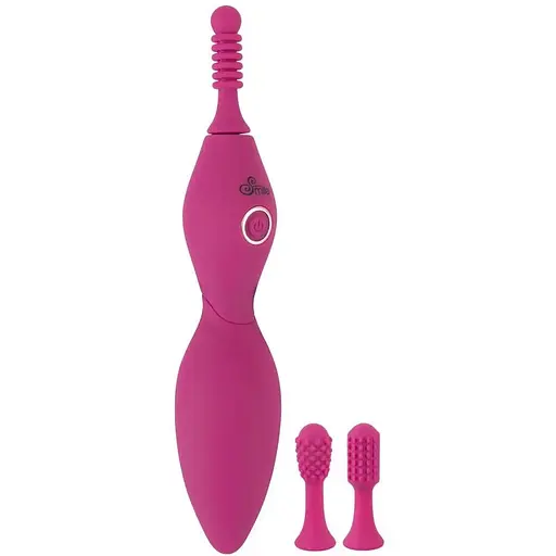 Кліторальний вібратор Sweet Smile Spot Vibrator With 3 Tips 17.9 см рожевий