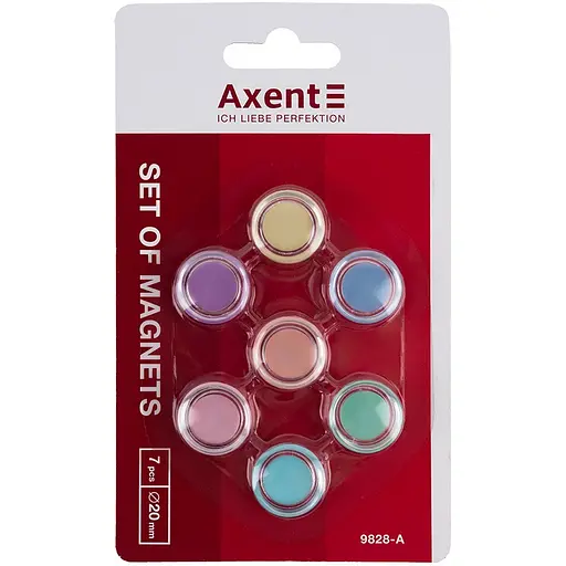 Набір магнітів Axent Pastelini 20 мм 7 шт. (9828-А)