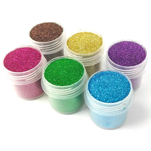 Набір гліттера для біо-тату «№1 Великий» glitter-set-big-6x-2, 6 кольорів по 12 мл - фото 3