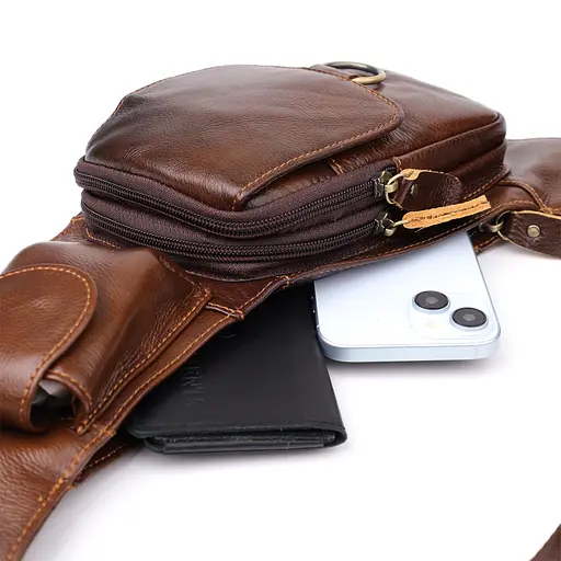 Чоловіча сумка через плече з натуральної шкіри Vintage 15х32х4 см sum0027482 - фото 7