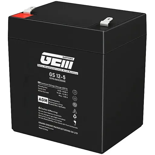 Акумуляторна батарея GEM Battery 12V, 5.0A, AGM