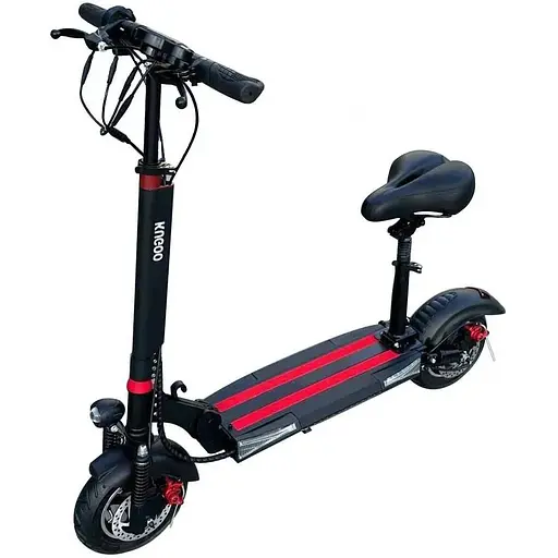 Электросамокат с сиденьем Kugoo M4 (600W, 48V,11Ah) Черно-Красный - фото 6