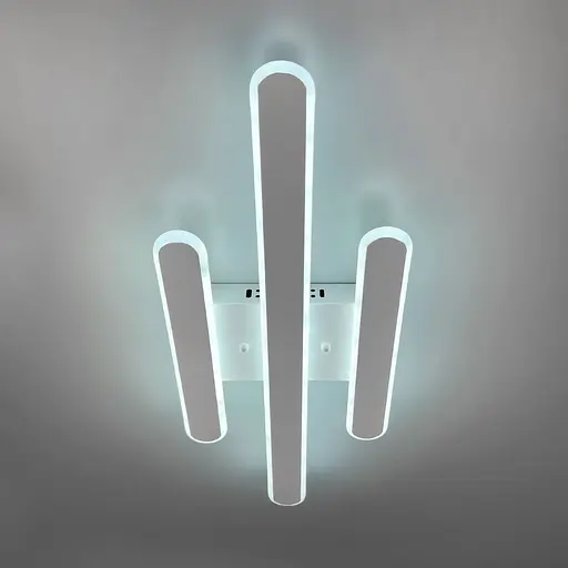 Стельова LED люстра в білому корпусі 62х25х6 см | Line F | Арт. 6203-3 WT - фото 6