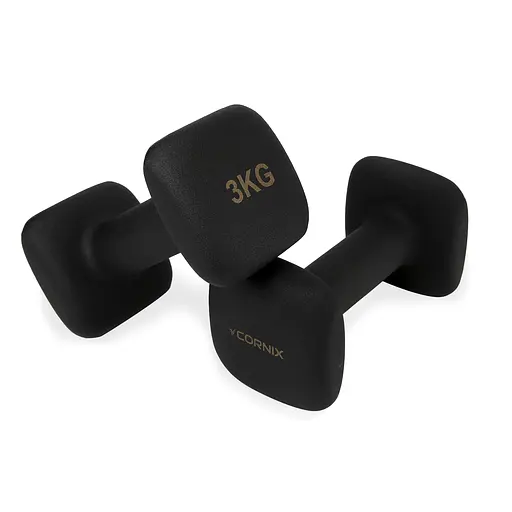Гантелі вінілові Cornix Square 2 x 3 кг XR-0408 Black - фото 6