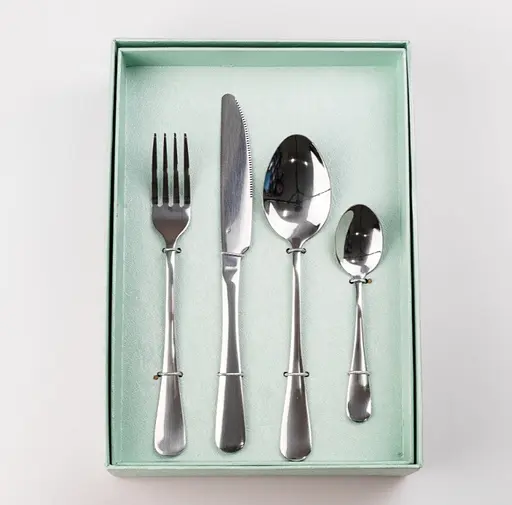 Набор столовых приборов из нержавеющей стали на 6 персон 24 штуки Хром - фото 3