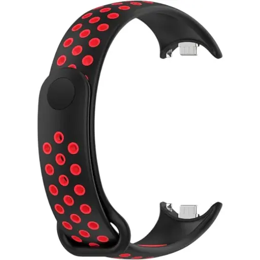 Ремешок DK CDK для Xiaomi Mi Smart Band 9 Silicone Sport Band Nike (015815) (black / red)