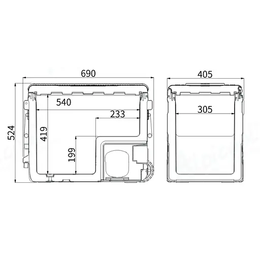 Компрессорный автохолодильник Alpicool U55E (55 литров) - фото 7