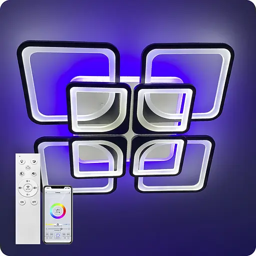 Люстра светодиодная 517 Light 3color с пультом 240Вт Черный (01758) - фото 7