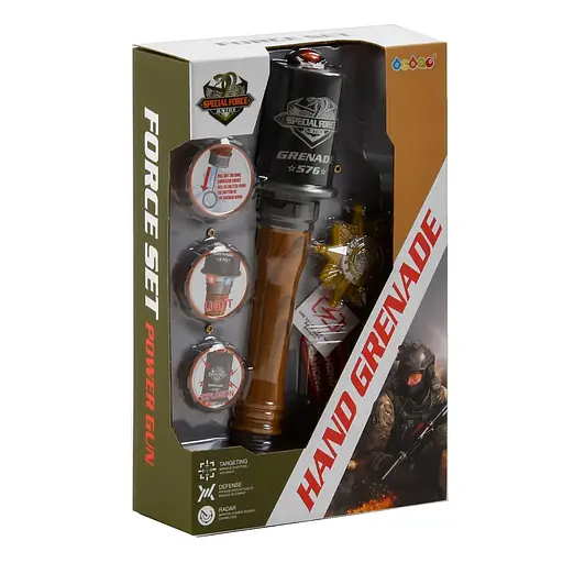 Граната 35000 білий дим, підсвічування червоним та синім кольором, звук таймера та вибуху, в коробці (6966835400337) - фото 1