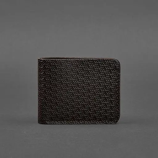 Мужской кожаный портмоне 4.1 (4 кармана) коричневый Карбон - фото 6