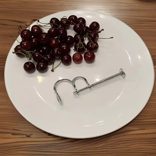 Прибор для удаления косточек из вишни отделитель косточковыдавливатель из нержавеющей стали, Kitchen Master Серый 83063 - фото 5