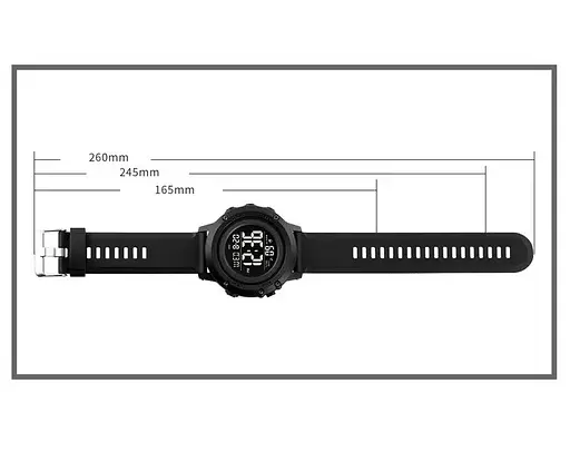 Чоловічий спортивний годинник Skmei 1966 (Чорний з чорним циферблатом) - фото 8
